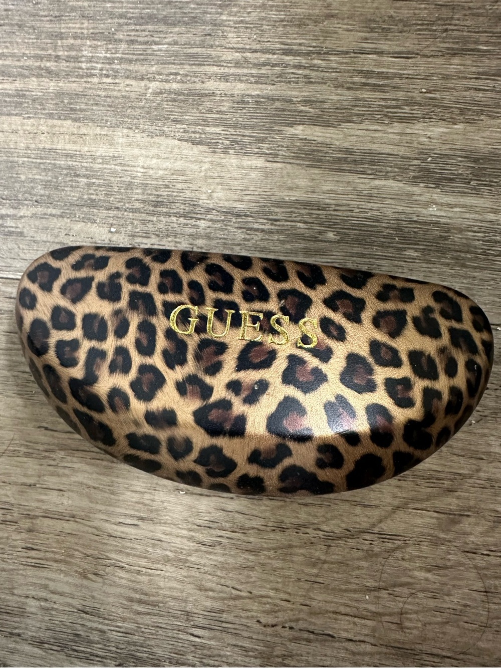 Guess Leopard Print Sunglasses Case - Brown/Black/Gold